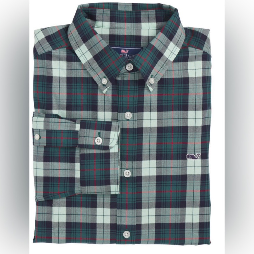 NWT Boys Vineyard Vines Plaid Twill Buttondown
